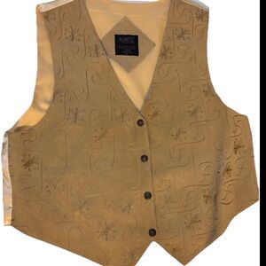 VTG Western Gold Leather Men’s Best, Formal Wear, Size XL, AGAPO collection